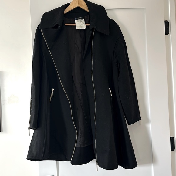 Swing Claude Montana Designer Black Wool Coat - Picture 1 of 3